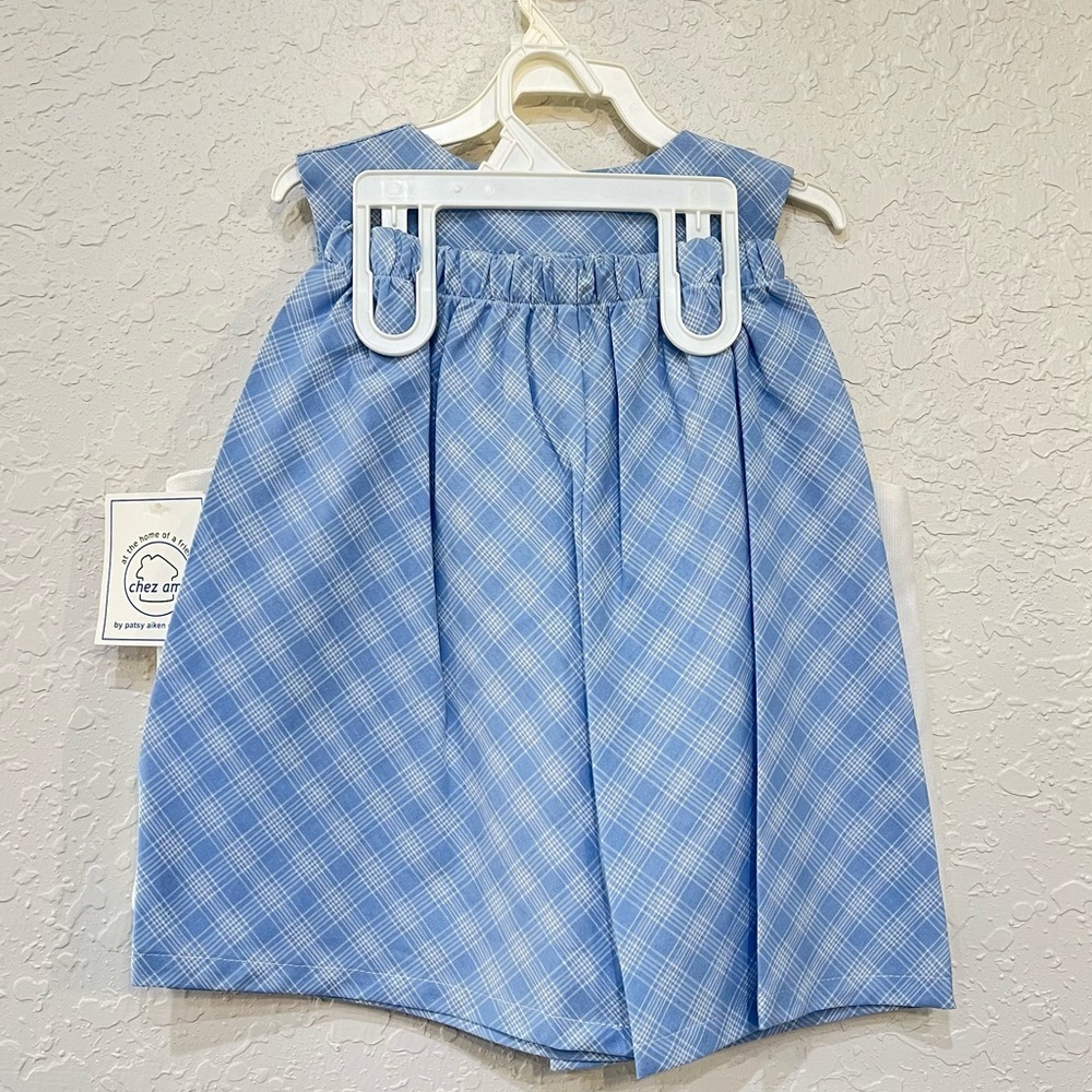 Chez Ami by Patsy Aiken Girls Blue Plaid Butterfly 2PC Set Sz 8 NWT USA - Picture 6 of 12